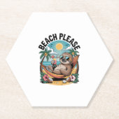 Sloth mit Eiscreme Summer Beach Bitte Untersetzer (Vorderseite)