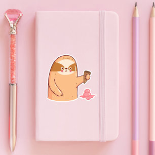 Sloth mit Ice Cream Funny Aufkleber