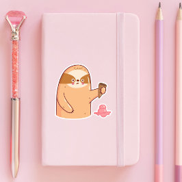 Sloth mit Ice Cream Funny Aufkleber
