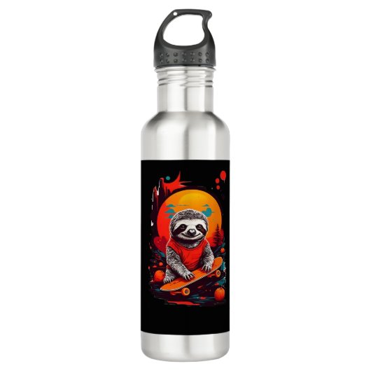 Sloth mit Skateboard auf halloween Classic T Edelstahlflasche (Vorderseite)