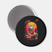 Sloth mit Skateboard auf halloween Classic T Magnet (Vorderseite/Rückseite)