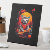 Sloth mit Skateboard auf halloween Classic T Sockelschild (In Situ)
