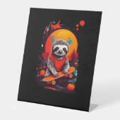 Sloth mit Skateboard auf halloween Classic T Sockelschild (Vorderseite)