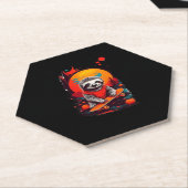 Sloth mit Skateboard auf halloween Classic T Untersetzer (angewinkelt)