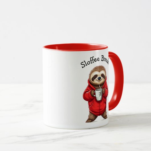 Sloth mit Sloffee Break Funny Coffee Tasse (VorderseiteRechts)