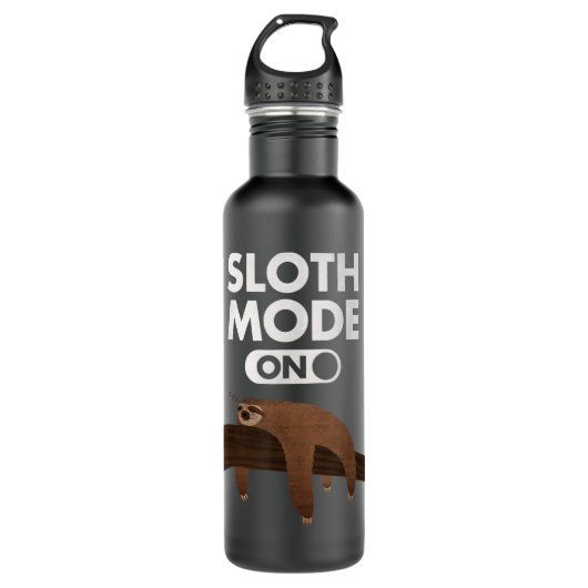 Sloth Mode on Sleeping Sloth Illustration Edelstahlflasche (Vorderseite)