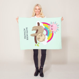 Sloth-Modus aktiviert lustige Illustration Fleecedecke