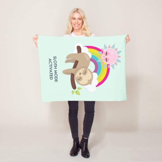 Sloth-Modus aktiviert lustige Illustration Fleecedecke (Beispiel)