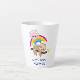 Sloth-Modus aktiviert lustige Illustration Milchtasse