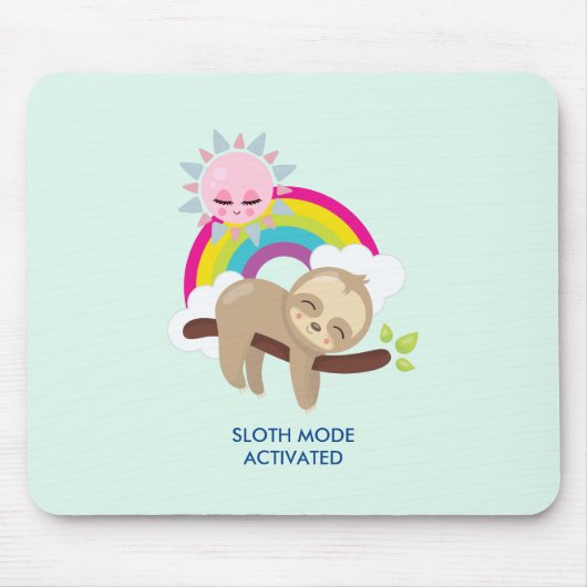Sloth-Modus aktiviert lustige Illustration Mousepad (Vorne)