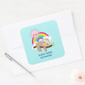 Sloth-Modus aktiviert lustige Illustration Quadratischer Aufkleber (Umschlag)