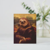 Sloth Mona Lisa Postkarte (Stehend Vorderseite)