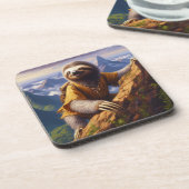 Sloth Mountain Climbing Getränkeuntersetzer (Linke Seite)