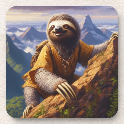 Sloth Mountain Climbing Getränkeuntersetzer (Vorderseite)