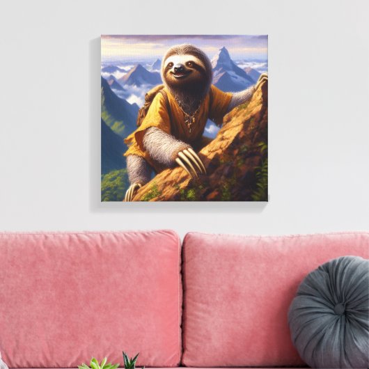 Sloth Mountain Climbing Leinwanddruck (Insitu (Wohnzimmer))