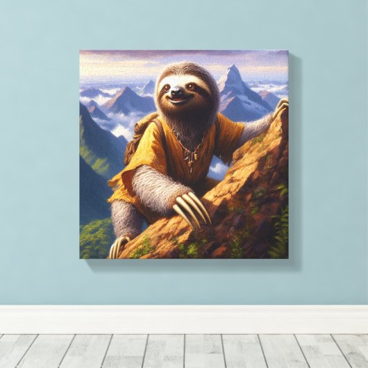 Sloth Mountain Climbing Leinwanddruck (Insitu (Holzboden))
