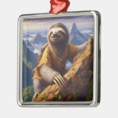 Sloth Mountain Climbing Ornament Aus Metall (Links)