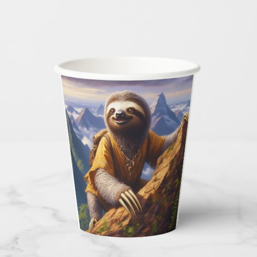 Sloth Mountain Climbing Pappbecher (Vorderseite)