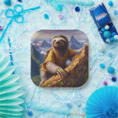 Sloth Mountain Climbing Pappteller (Party)