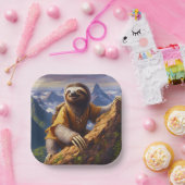 Sloth Mountain Climbing Pappteller (Party)