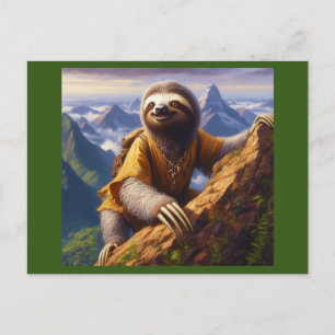 Sloth Mountain Climbing Postkarte