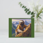 Sloth Mountain Climbing Postkarte (Stehend Vorderseite)