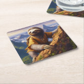 Sloth Mountain Climbing Rechteckiger Pappuntersetzer (angewinkelt)