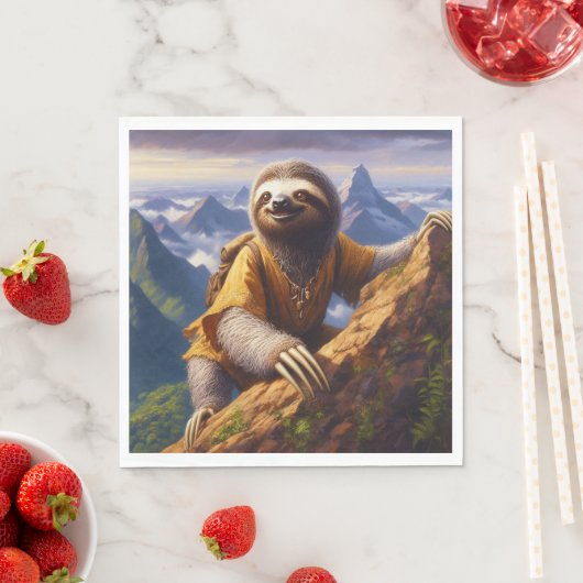Sloth Mountain Climbing Serviette (Beispiel)