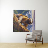 Sloth Mountain Climbing Wandteppich (Beispiel (Horizontal))