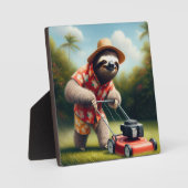 Sloth Mowing Lawn Fotoplatte (Vorderseite)