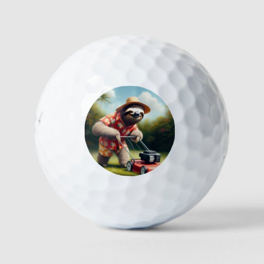 Sloth Mowing Lawn Golfball (Vorderseite)