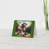 Sloth Mowing Lawn Karte (Vorderseite)