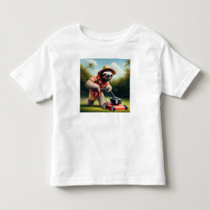 Sloth Mowing Lawn Kleinkind T-shirt