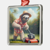 Sloth Mowing Lawn Ornament Aus Metall (Links)