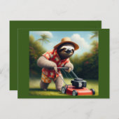 Sloth Mowing Lawn Postkarte (Vorne/Hinten)