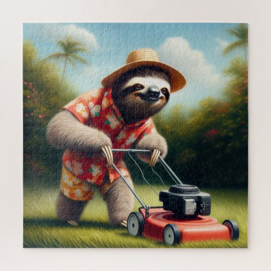 Sloth Mowing Lawn Puzzle (Vertikal)