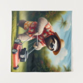 Sloth Mowing Lawn Wandteppich (Vorderseite (Horizontal))