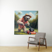 Sloth Mowing Lawn Wandteppich (Beispiel)