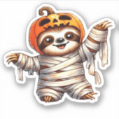 Sloth Mummy Halloween Classic T - Shirt Aufkleber (Vorderseite)