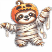 Sloth Mummy Halloween Classic T - Shirt Aufkleber (Vorderseite)