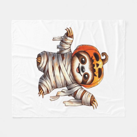 Sloth Mummy Halloween Classic T - Shirt Fleecedecke (Vorderseite (Horizontal))