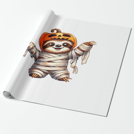Sloth Mummy Halloween Classic T-Shirt Geschenkpapier (Ungerollt)