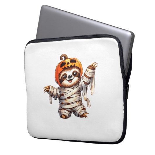 Sloth Mummy Halloween Classic T-Shirt Laptopschutzhülle (Vorderseite Links)