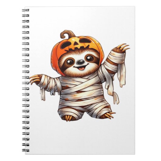 Sloth Mummy Halloween Classic T - Shirt Notizblock (Vorderseite)
