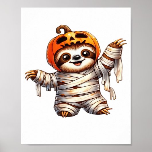 Sloth Mummy Halloween Classic T-Shirt Poster (Vorne)