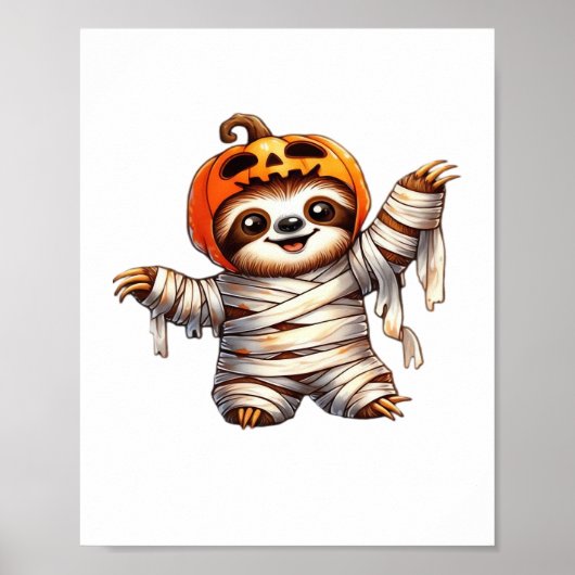 Sloth Mummy Halloween Classic T - Shirt Poster (Vorne)