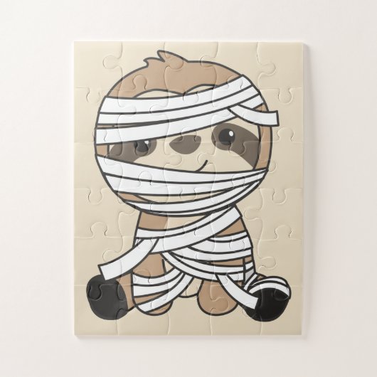 Sloth Mummy Pumpkin Sloths Happy Halloween Jigsaw Puzzle (Vertikal)