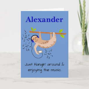 Sloth & Music-Faltenkarte Karte