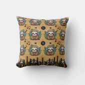 Sloth Musical Notes Kissen (Vorderseite)