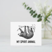 Sloth My Spirit Animal Funny Postkarte (Stehend Vorderseite)